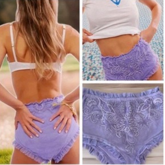 NEW FREE PEOPLE BLOOMER SHORTS PURPLE - Picture 4 of 13